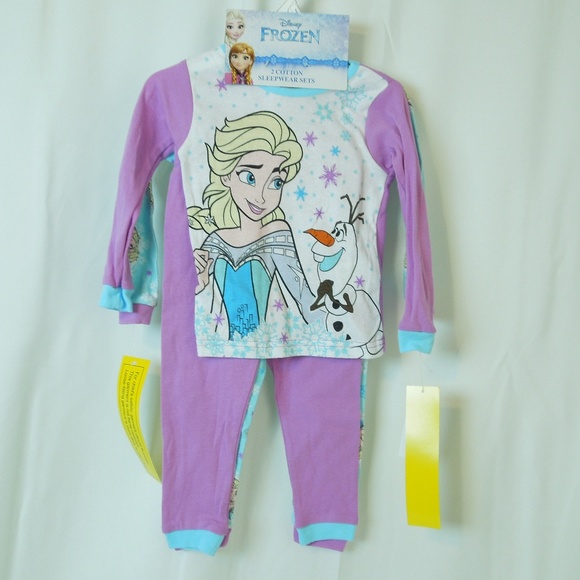 GIRLS KIDS DISNEY FROZEN ELSA ANNA OLOF SHORTIE PYJAMAS NIGHTWEAR 12mths-4years